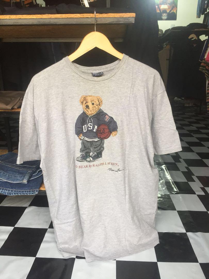 Vintage polo bear ralph lauren tshirt size L, Men's Fashion, Tops & Sets,  Tshirts & Polo Shirts on Carousell