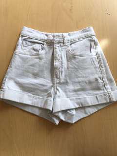 American Apparel White High Rise Shorts