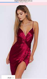 Beginning boutique satin dress