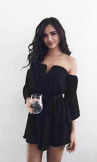 Black off the shoulder jumpsuit