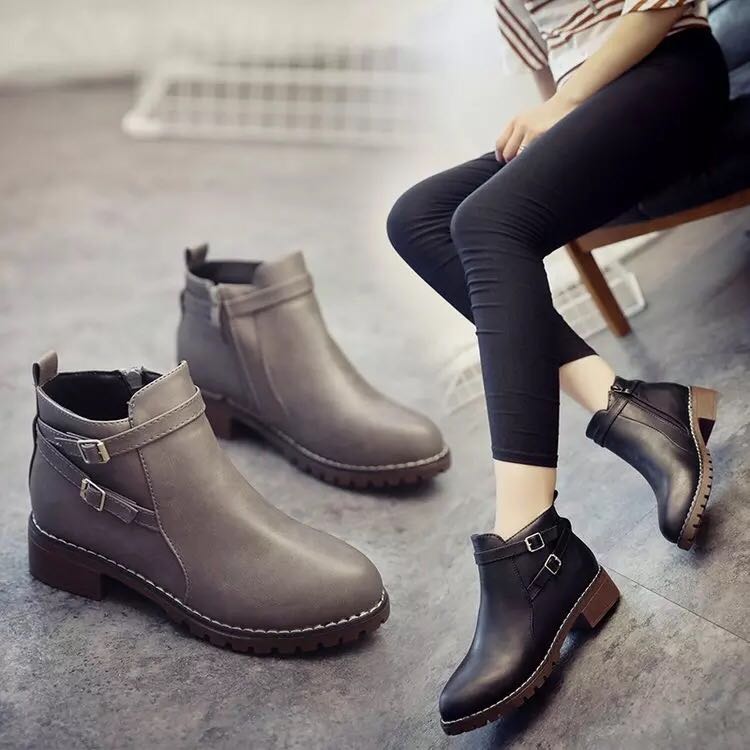 2018 Autumn And Winter Fashion Booties Thick With Martin Boots Low