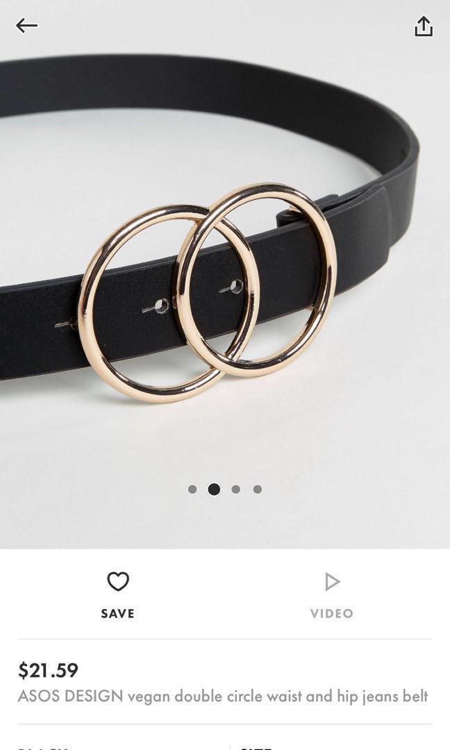 ASOS Design Double Circle Belt Women s Fashion Watches Accessories Belts on Carousell