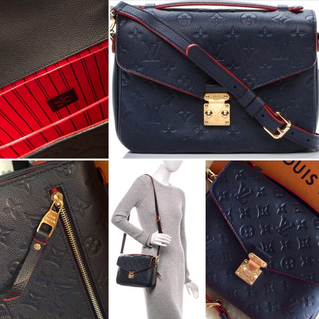 Louis Vuitton Pochette Metis Monogram Empreinte Leather Marine Rouge -  NOBLEMARS