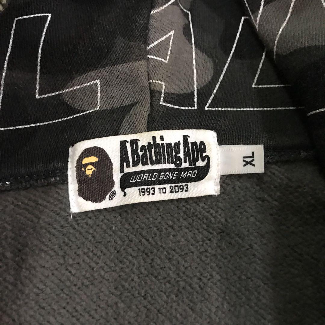 Bape Text Color Camo WGM Wappen Hoodie, Men's Fashion, Tops & Sets