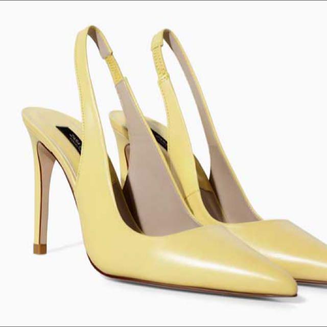 yellow slingback shoes
