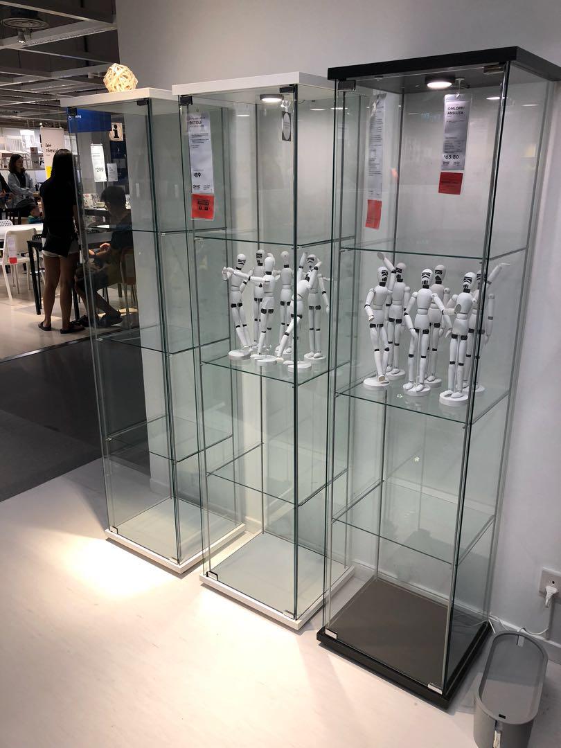 Brand New Ikea Detolf Glass Display Cabinet Furniture Shelves