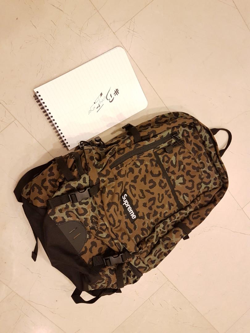 supreme leopard backpack