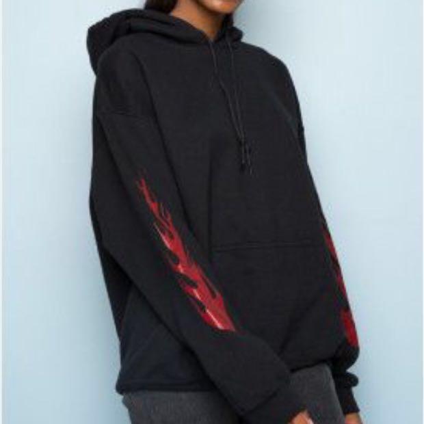 Flame hoodie top brandy melville