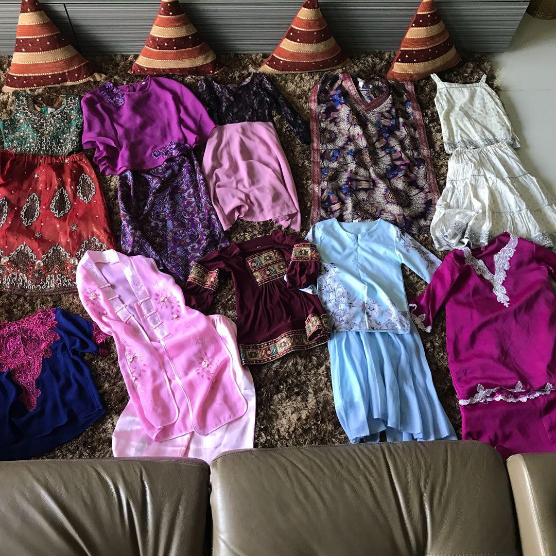Bundle 2 4yrs Ethnic Wear Baju Kurung Kaftan Lehenga And