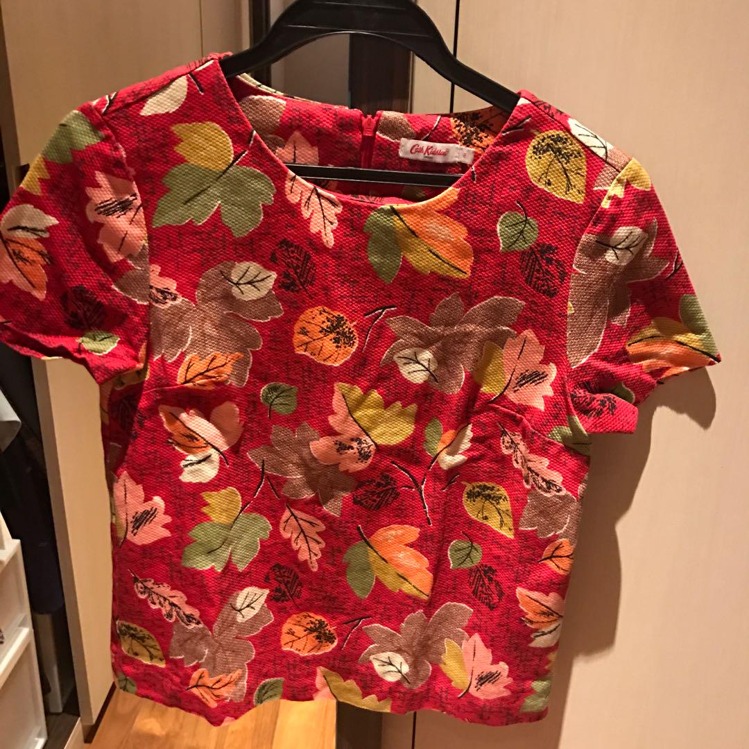Cath Kidston Leaf Printed Red Top Women S Fashion Clothes Tops