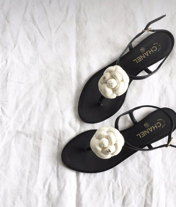 Chanel camellia sandals, Women's Fashion, Footwear, Flats on Carousell