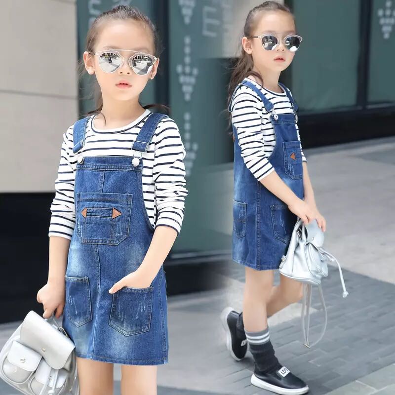 Girls denim jumper sale