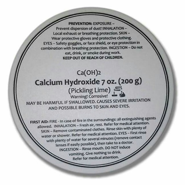 Food Grade Calcium Hydroxide (Pickling Lime) 7 oz. (200 g) For Sale