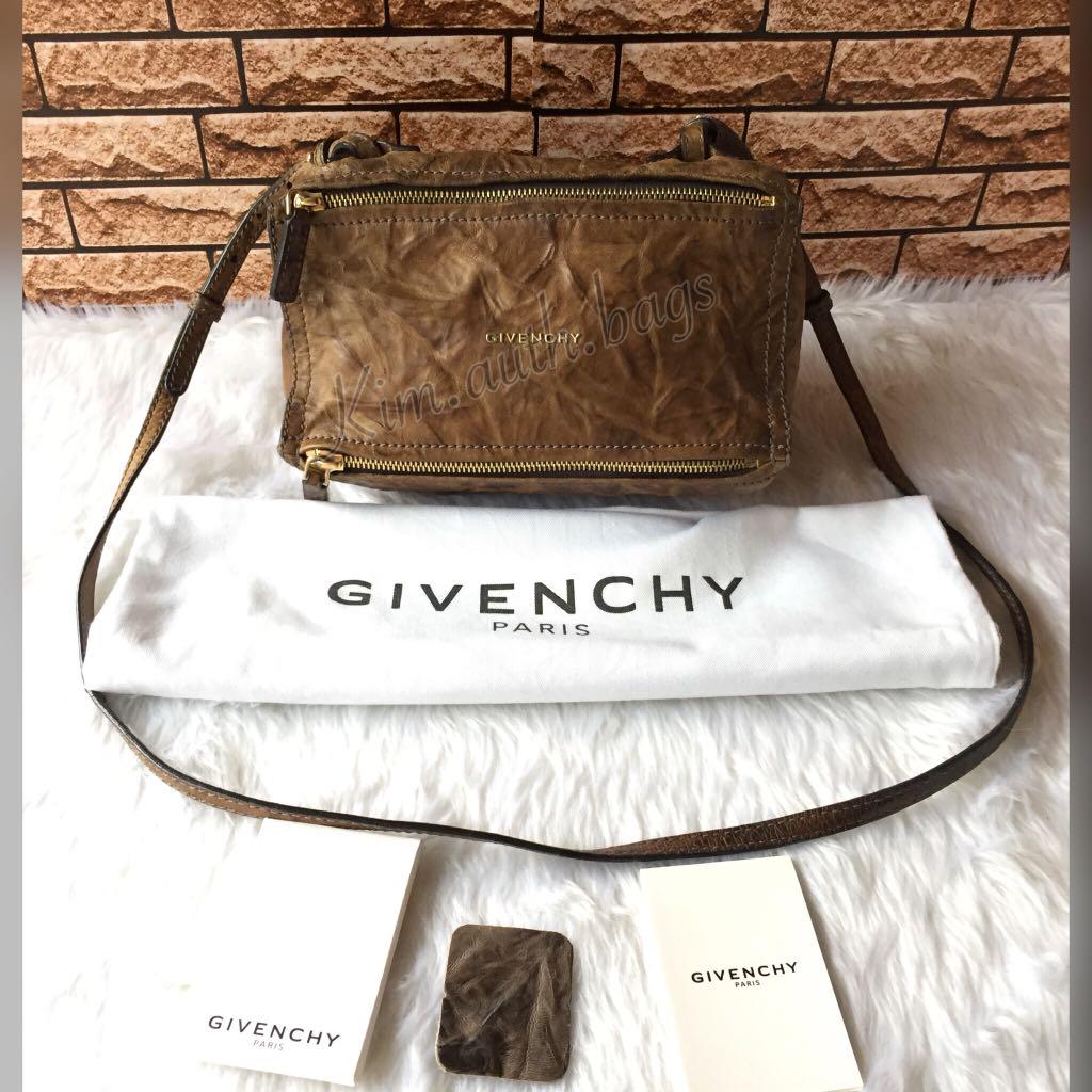 Guaranteed Authentic Givenchy Tumbled Sheepskin Mini Pepe Pandora Messenger Charcoal Bag Luxury Bags Wallets on Carousell