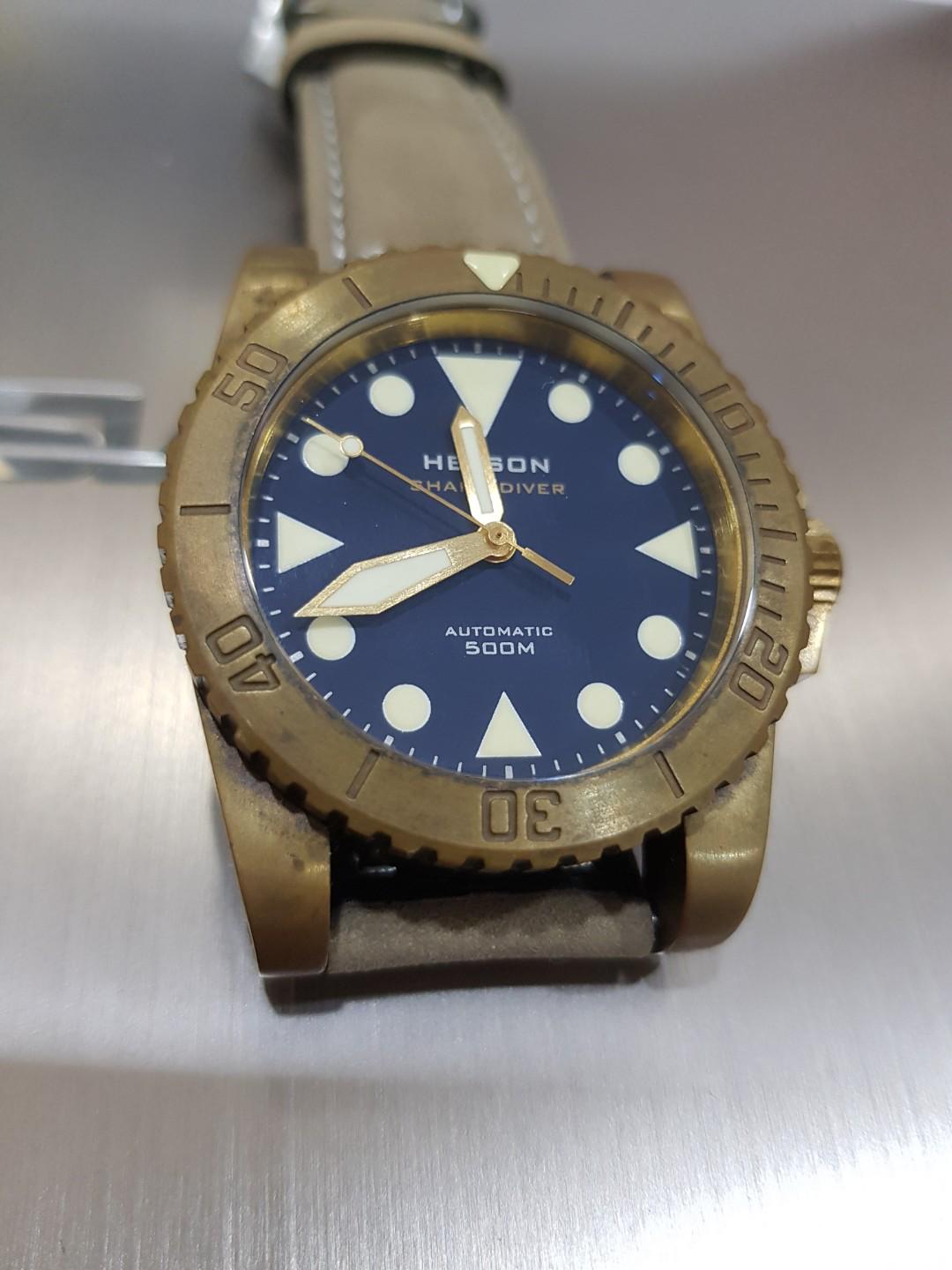 Helson Shark Diver 42mm Brass Luxury Watches on Carousell