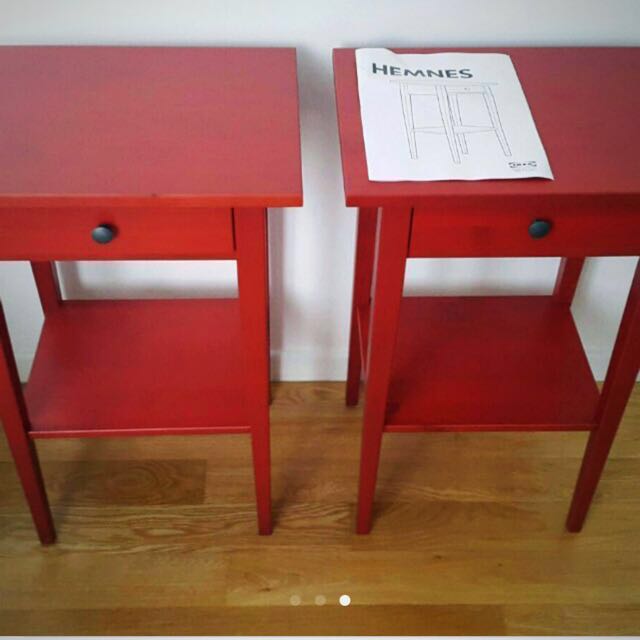 Red Bedside Table Ikea Dengan Santai