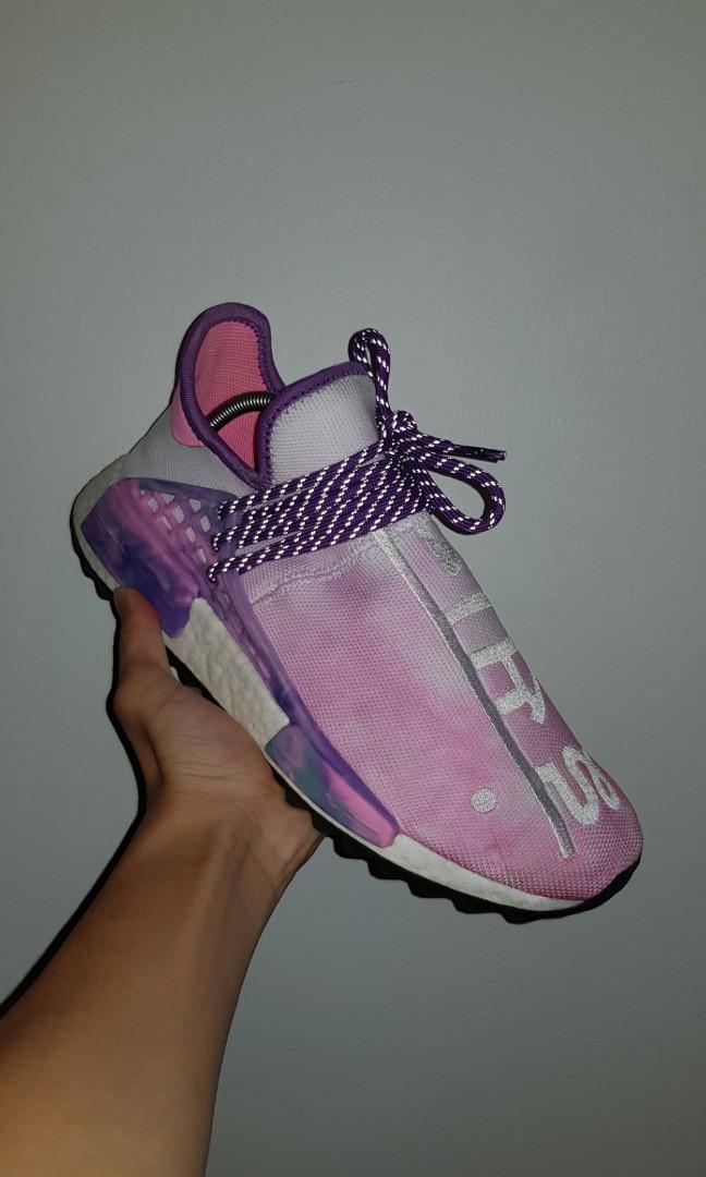 Pink glow human race on feet store