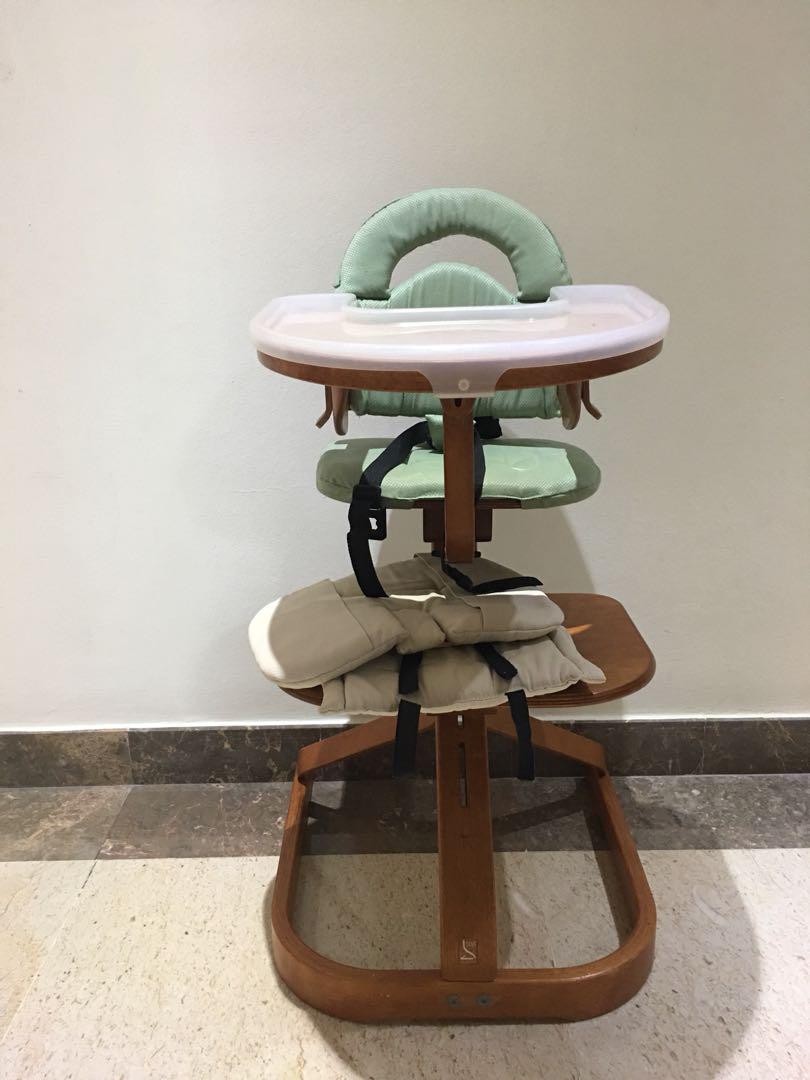 Imported Sweden Wooden Baby High Chair Babies Kids Nursing