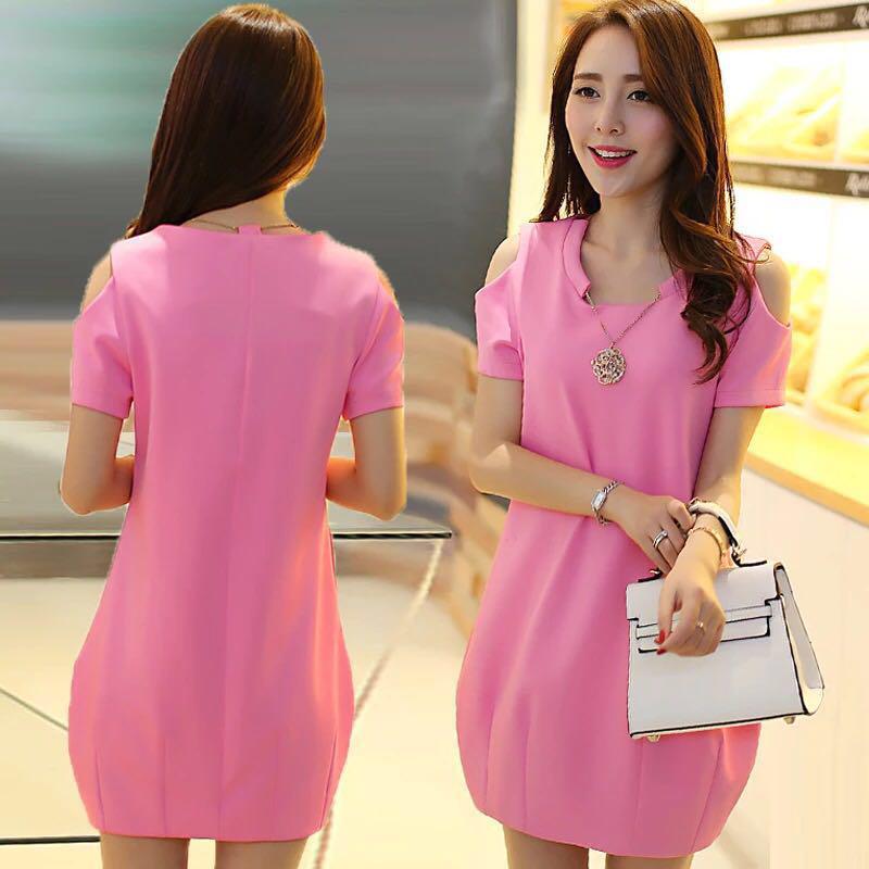Korea Pink Smart Casual Plus Size Dress Women S Fashion Clothes