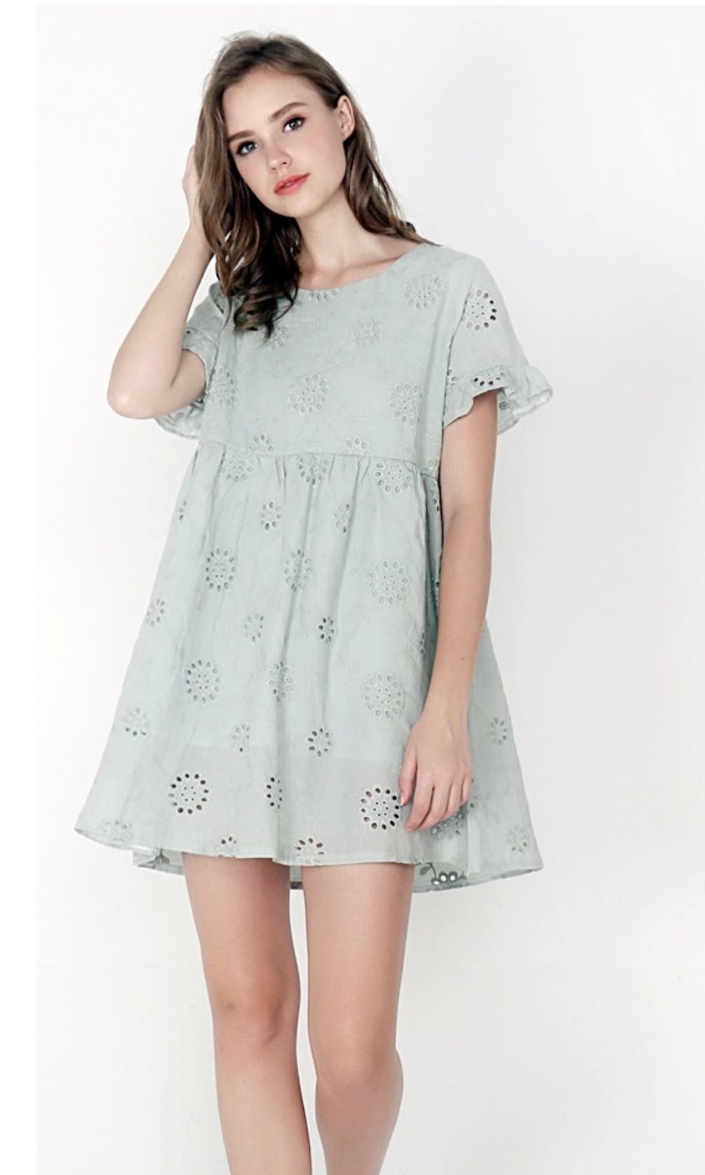 eyelet babydoll dress