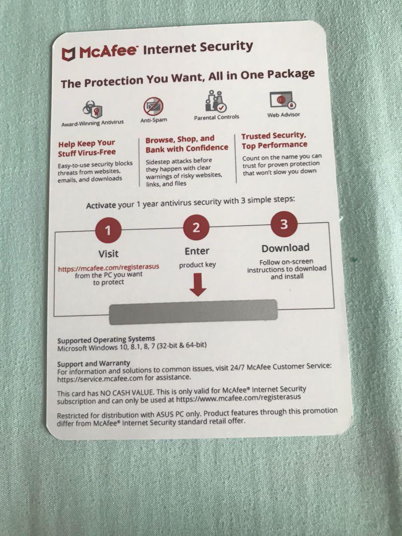 Mcafee internet security 1 year (Category: Networking) located in Singapore. Submitted by dqnah (Listing ID 189094072, Image 2). Description: Free one wireless mouse.