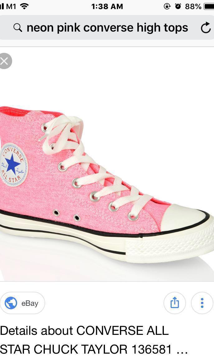 Neon pink converse clearance