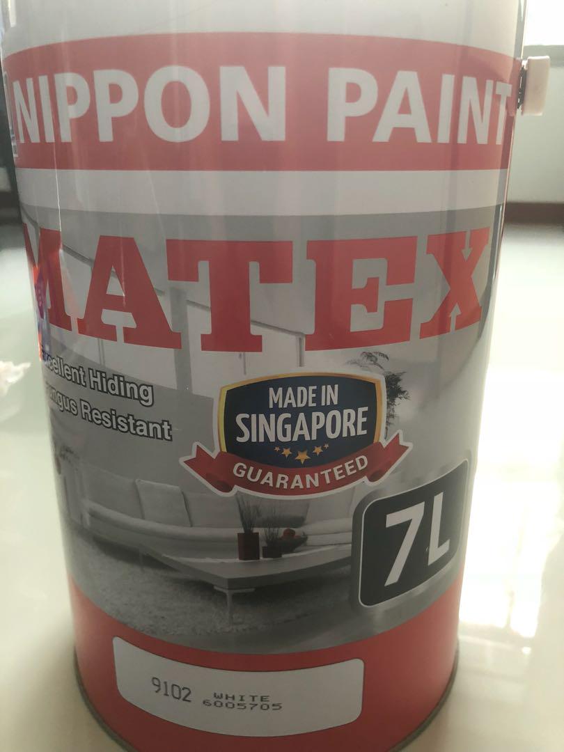 Nippon Paint Matex 7L + 12pcs plastic drop cloth, Everything Else on