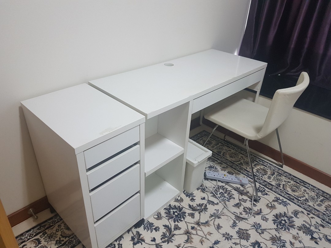 Office desk + drawers + chair, Furniture & Home Living, Furniture