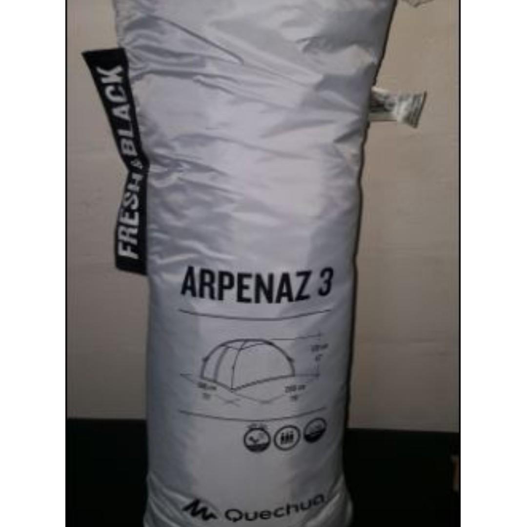 Quechua Arpenaz Fresh Black 3 Person Camping Tent White Travel Travel Essentials Outdoor Camping On Carousell