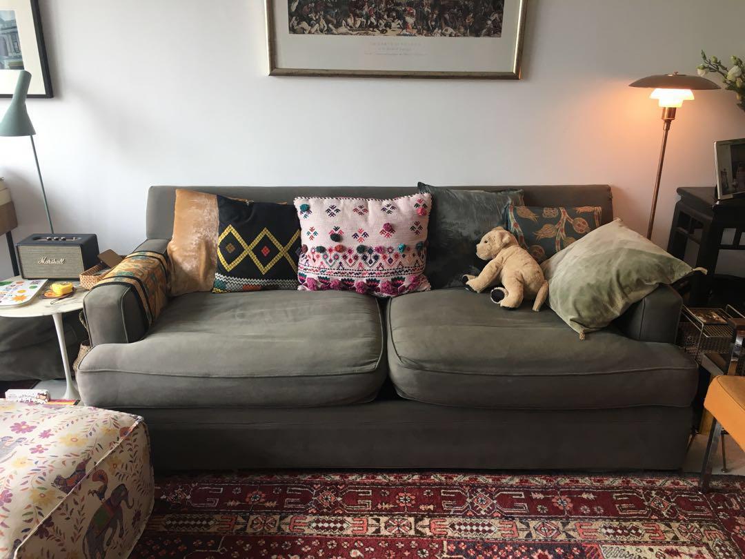 Olive green store sleeper sofa