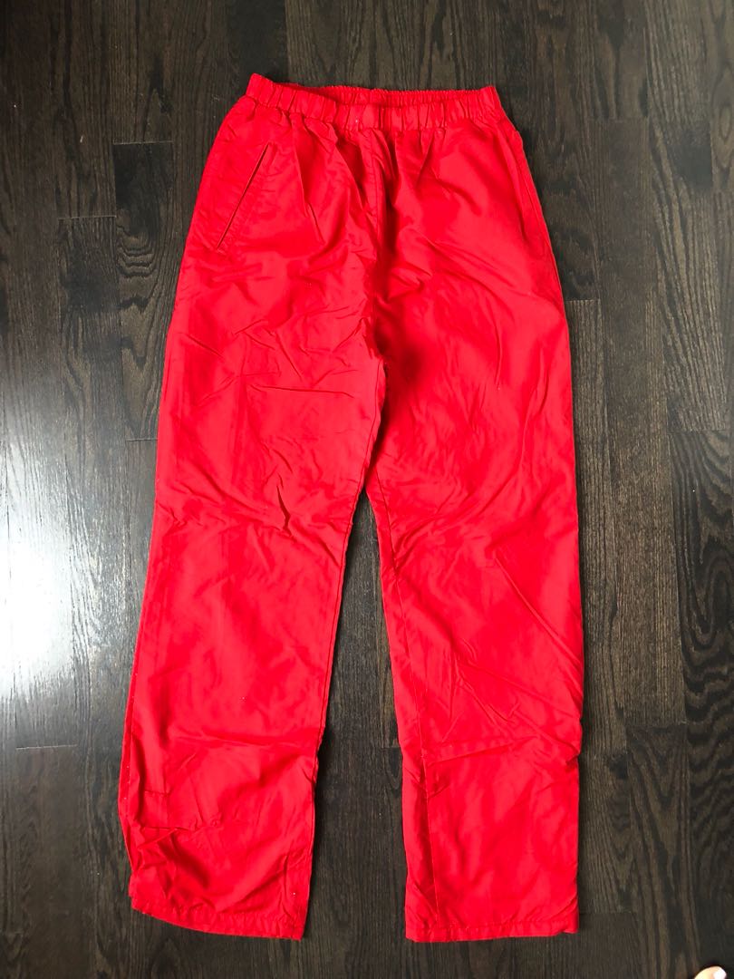 red utility pants
