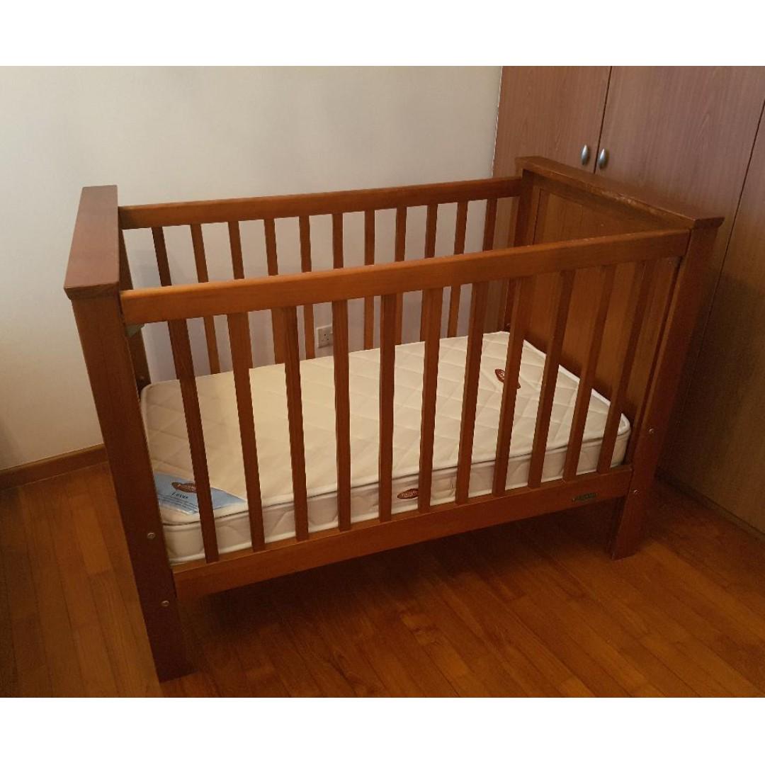 Solid Wood Baby Cot And Mattress Babies Kids Cots Cribs On