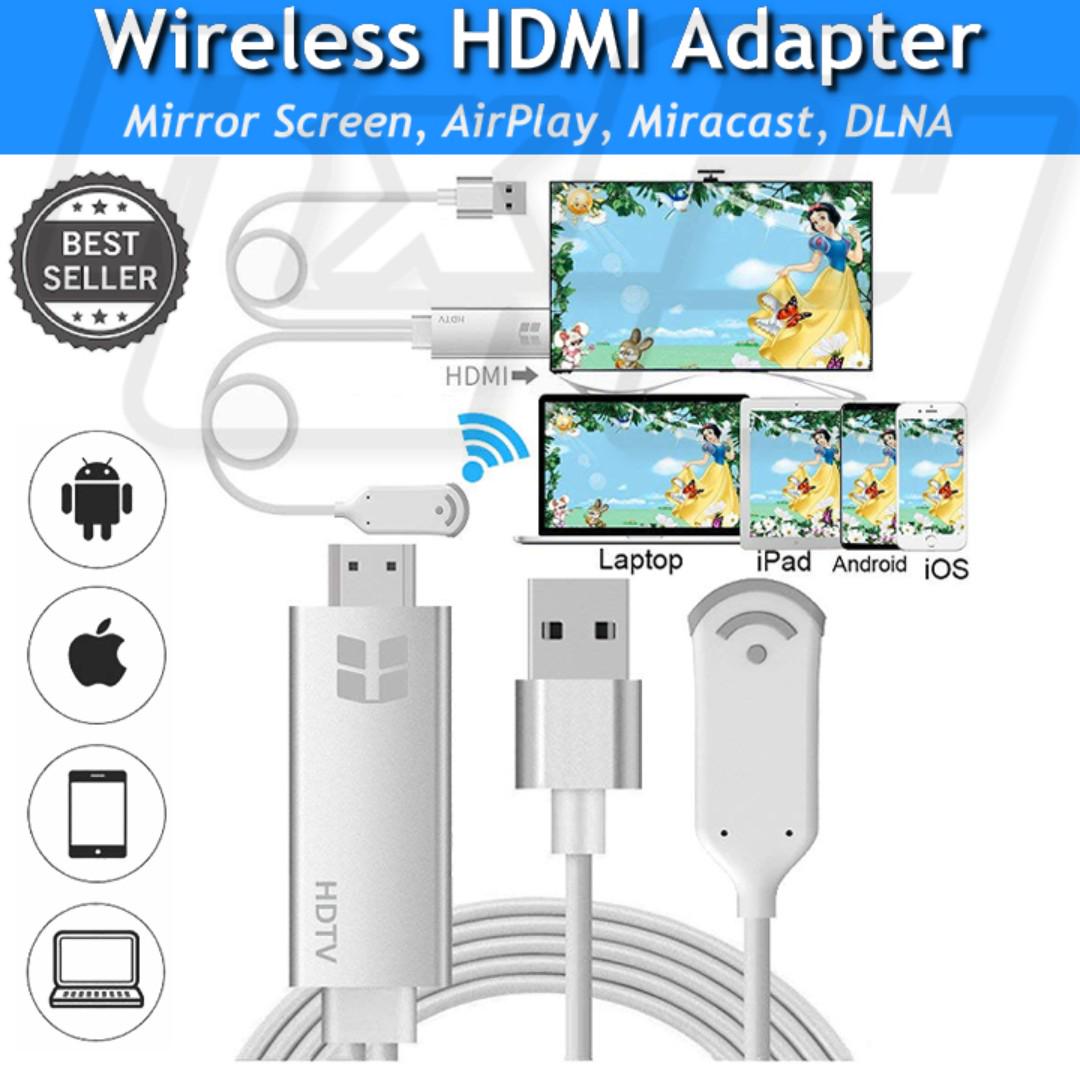 Promotion!Wireless Display Adapter WiFi 1080P Mobile Screen Mirroring  Receiver Dongle for iPhone Mac iOS Android to TV Projector Support Miracast  Airplay DLNA 