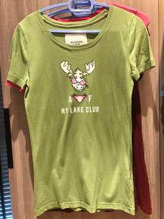 Abercrombie & Fitch Green Graphic Tee
