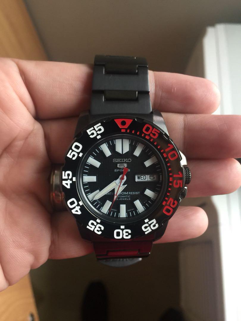 ? Original Seiko “Baby Monster” Mechanical Watch (Black Waffle Bezel),  Men's Fashion, Watches & Accessories, Watches on Carousell