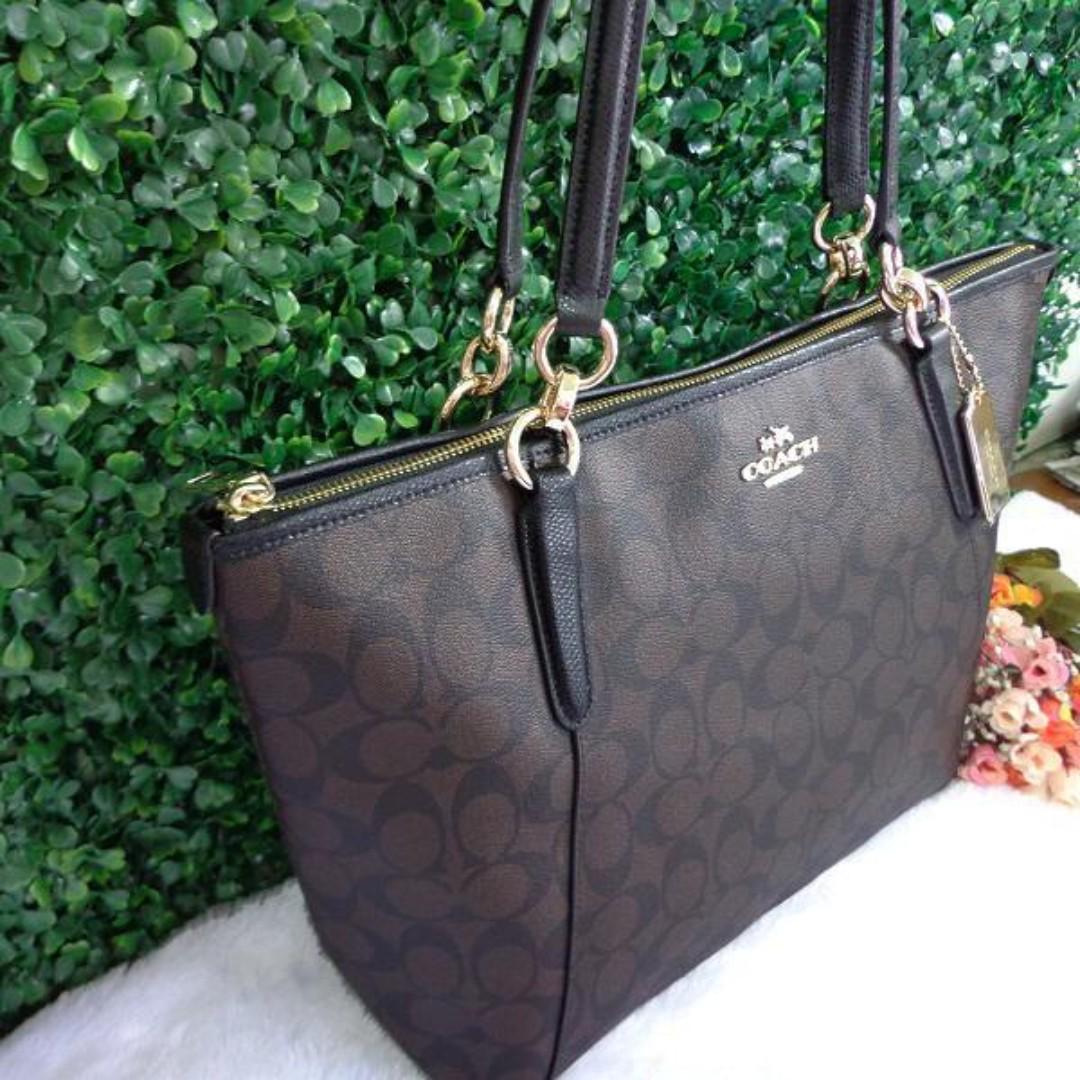 Coach ava tote signature cheap brown