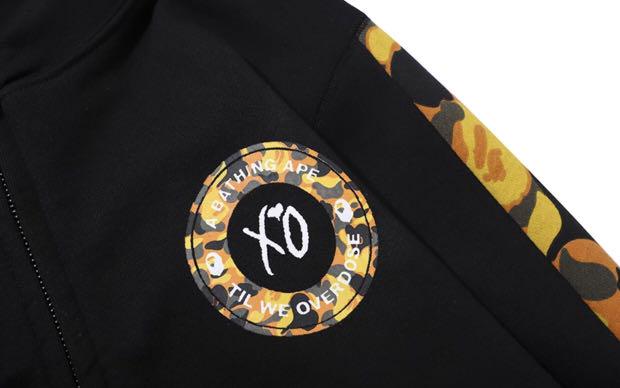Bape x xo shark zip up hoodie black discount