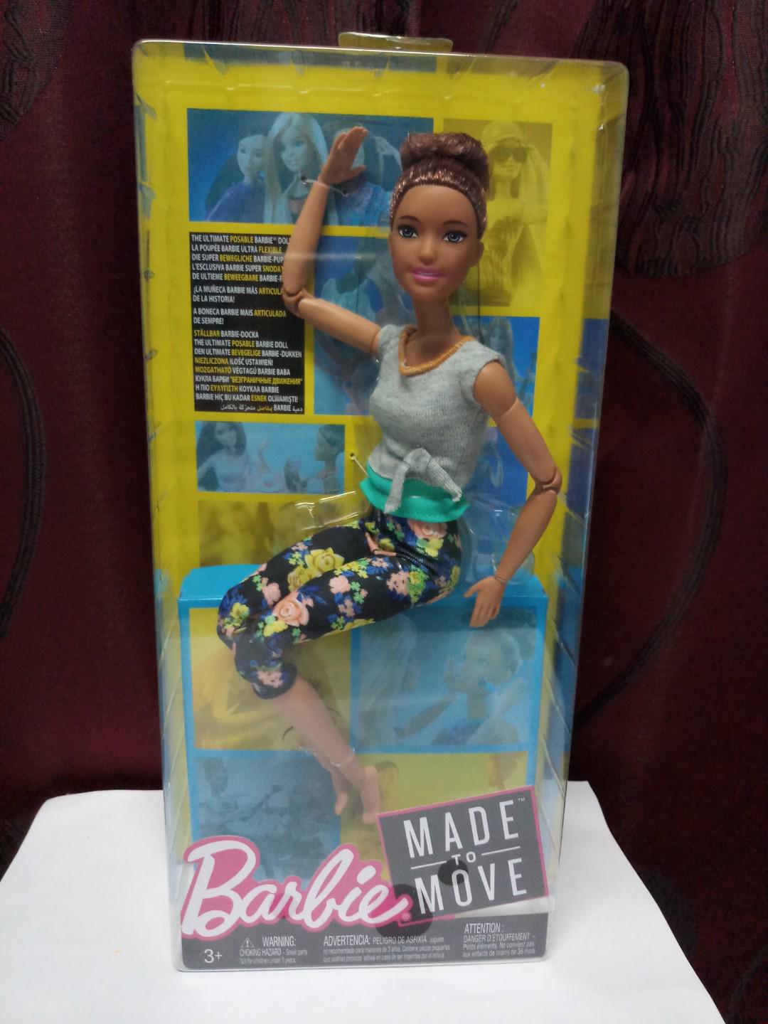 New 2018 Curvy Barbie Made To Move Yoga Floral Doll