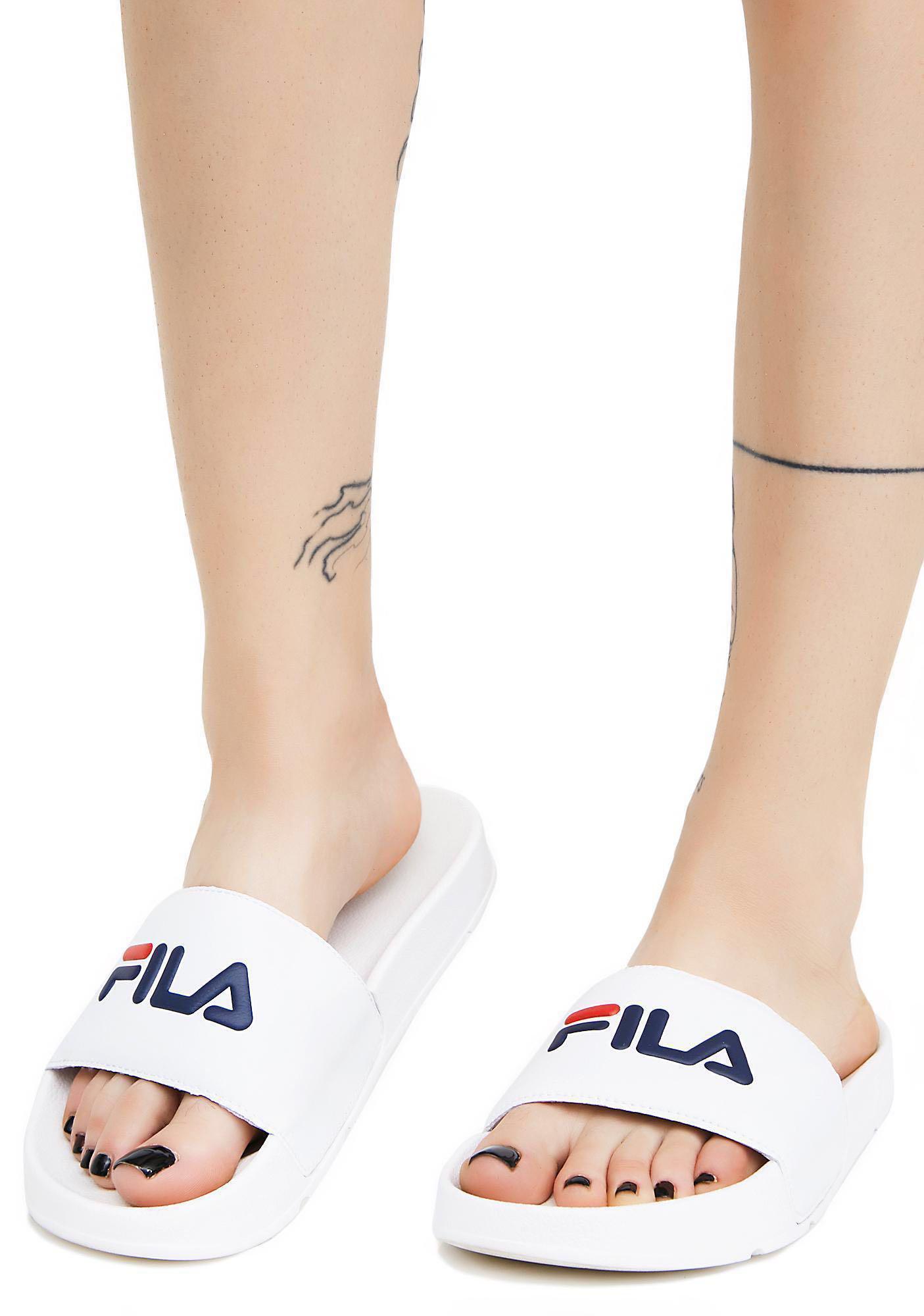 fila drifter slides white