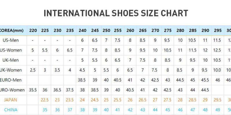 fila shoes size chart 