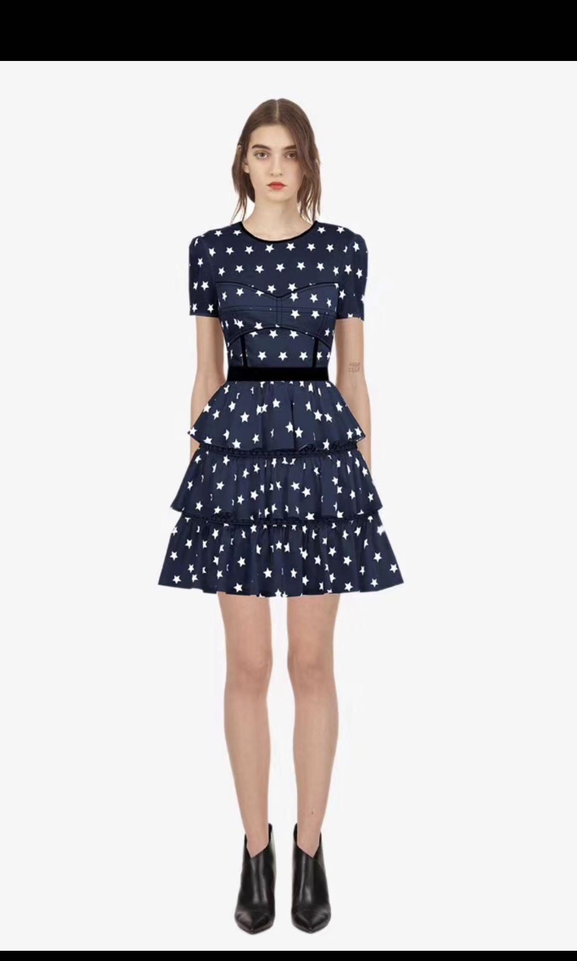 Self portrait navy star dress clearance