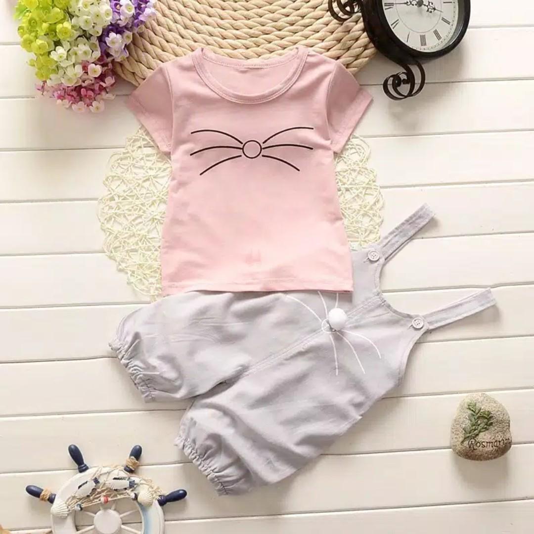 Bunny Set Setelan Baju Anak Perempuan Lucu Baju Bayi Import