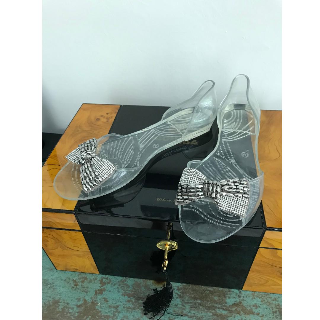 clear sparkly shoes