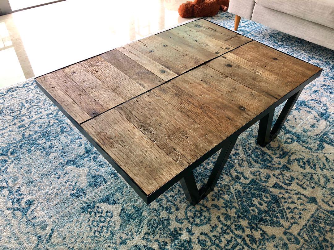 Coffee Table Industrial Weathered Wood Furniture Tables Chairs On Carousell