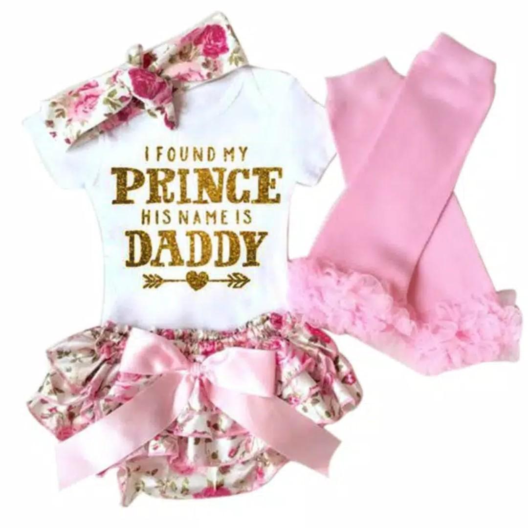 Daddy S Little Princess Set Setelan Baju Anak Perempuan Lucu Baju Bayi Import Bayi Anak Baju Anak Perempuan Di Carousell