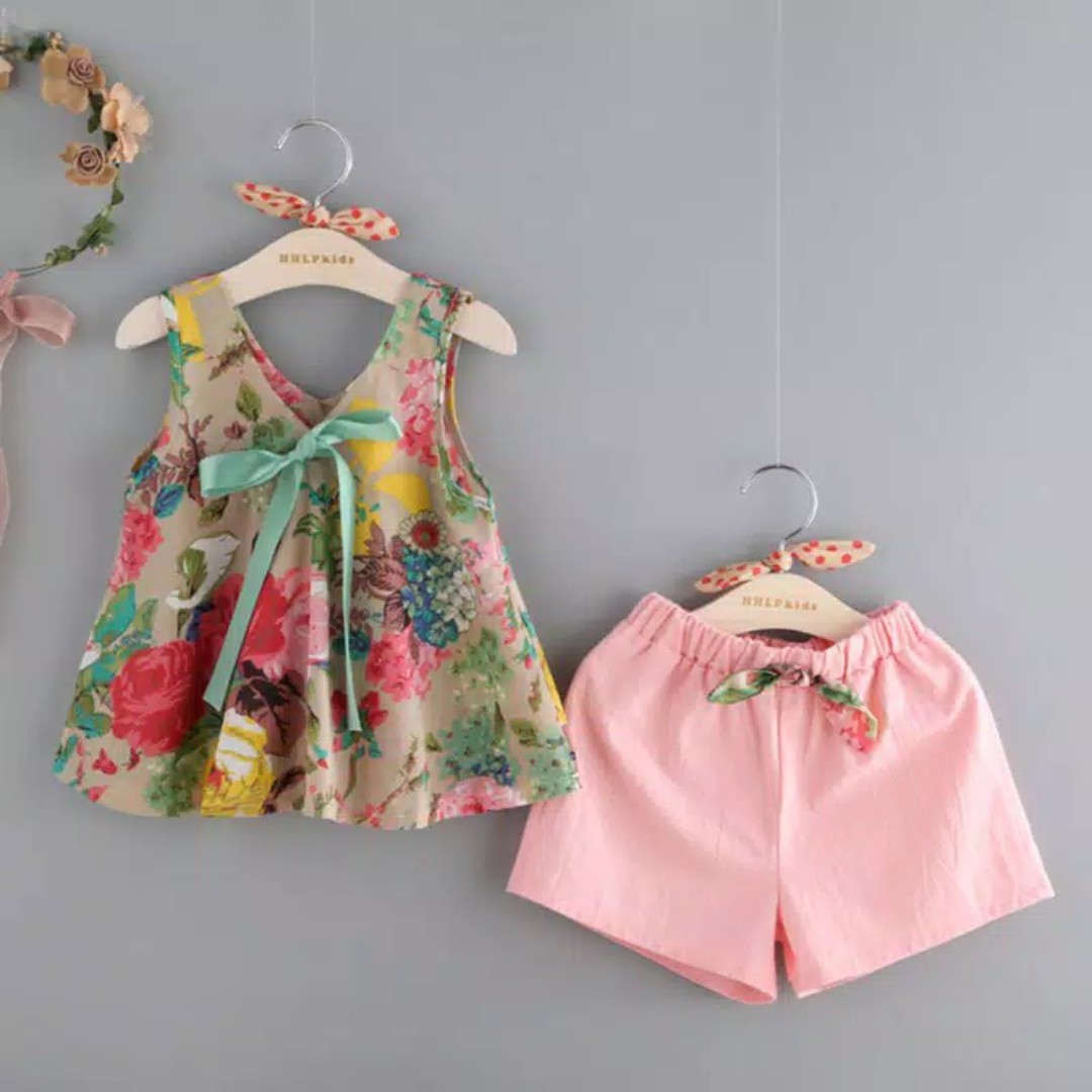 Elma Set Setelan Baju Anak Perempuan Lucubaju Bayi Import