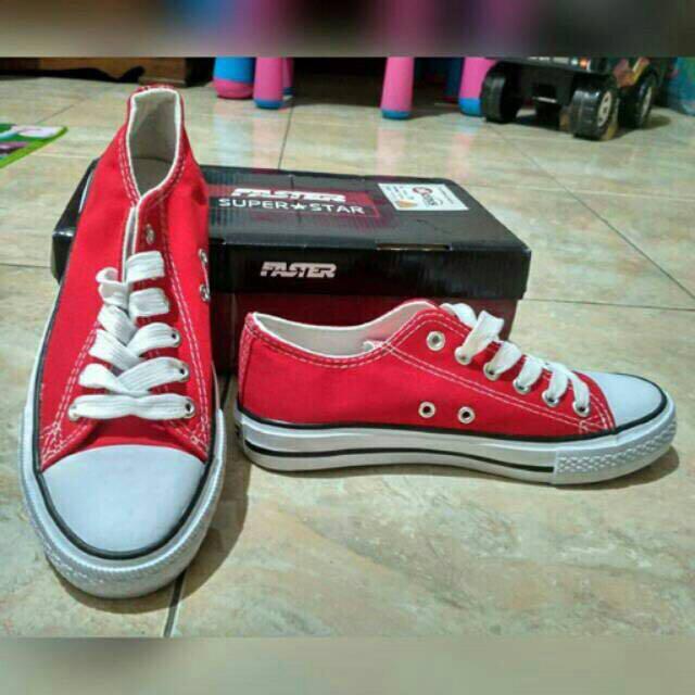 FASTER Sepatu Casual Sneakers Kanvas 1603 03 Red Converse look