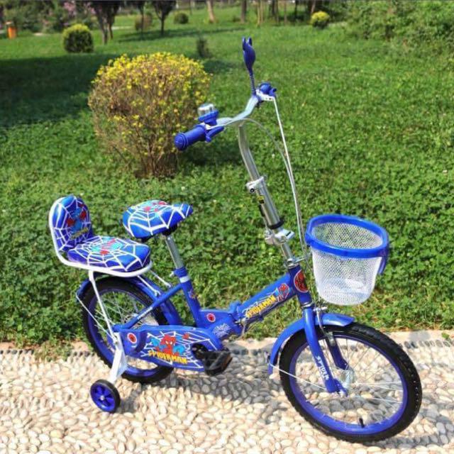blue spiderman bike