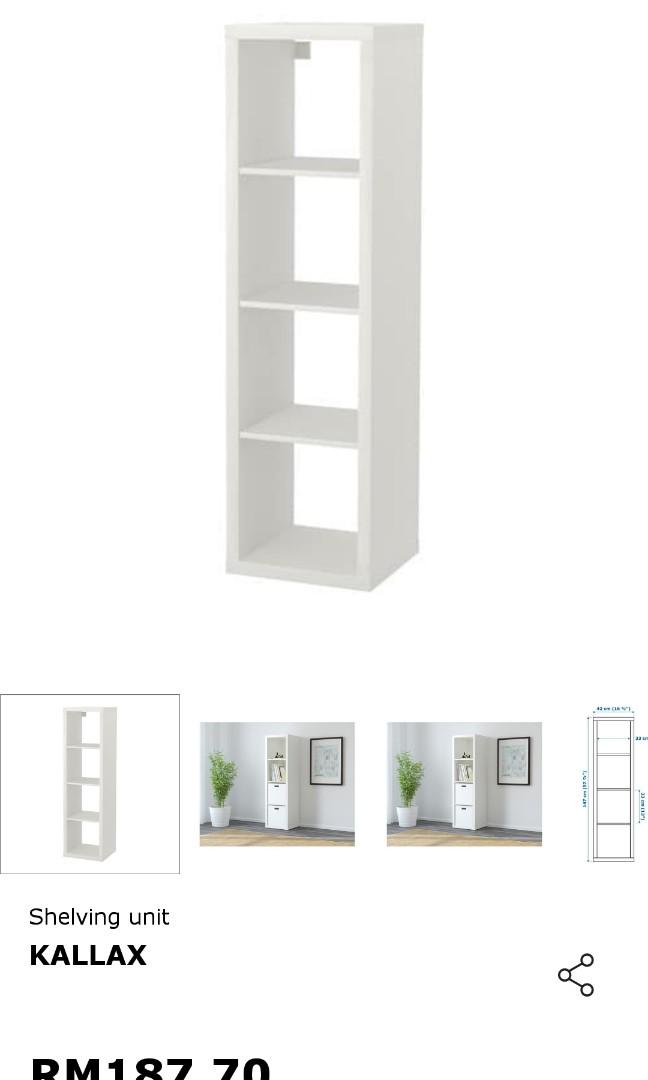 IKEA kallax shelf with capita legs, Furniture & Home Living, Furniture