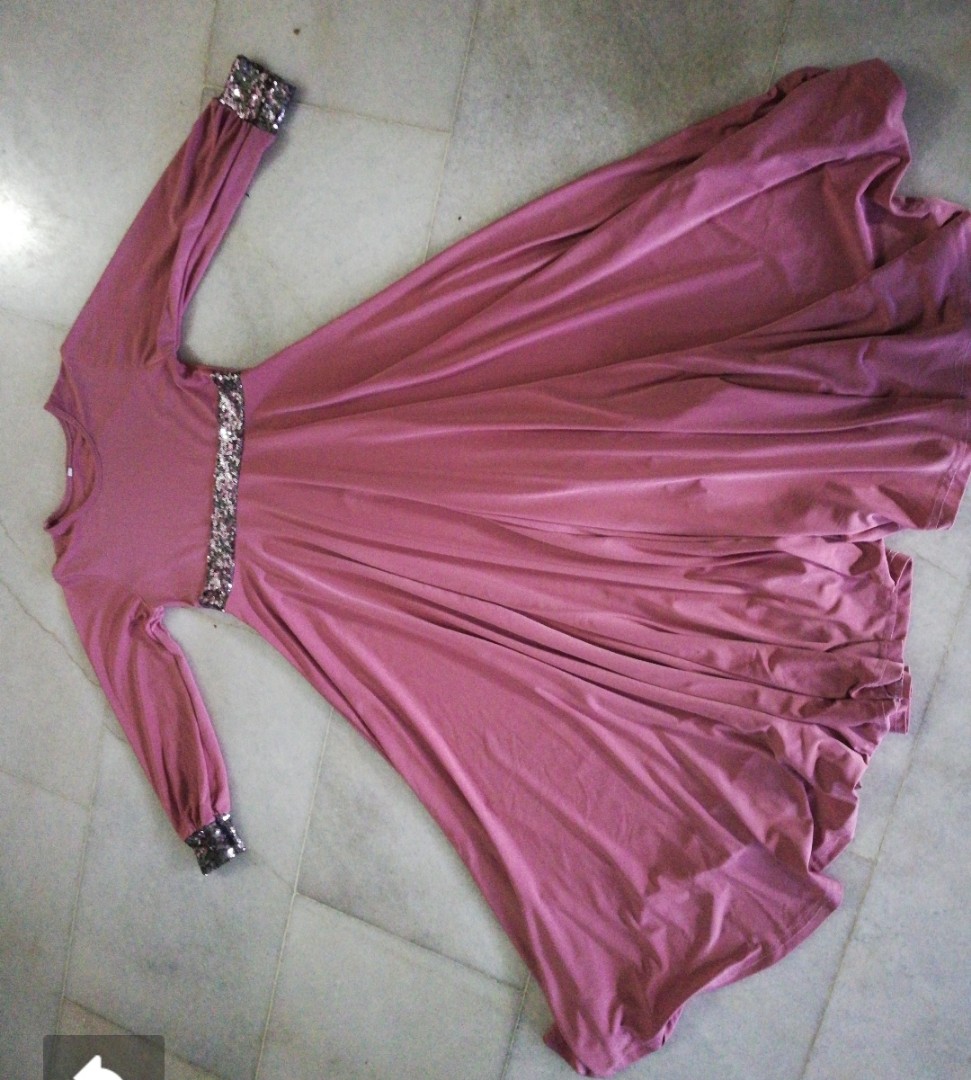 jubah satin princess cut